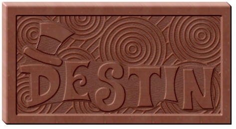 Wonka style chocolate name mold